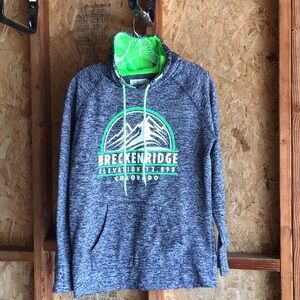 Breckenridge Colorado  Hoodie with Green Accents